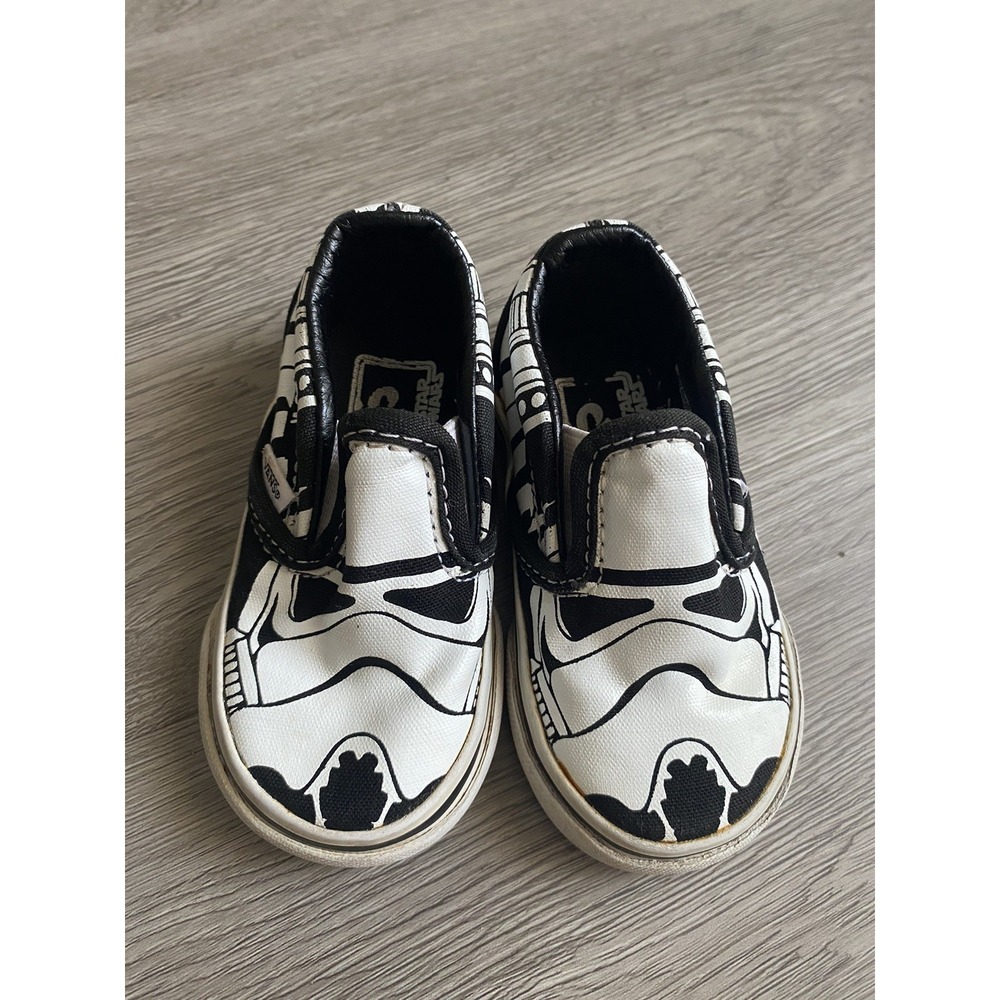 VANS Star Wars Toddler‎ Size 4 Stormtroopers Slip On Black White